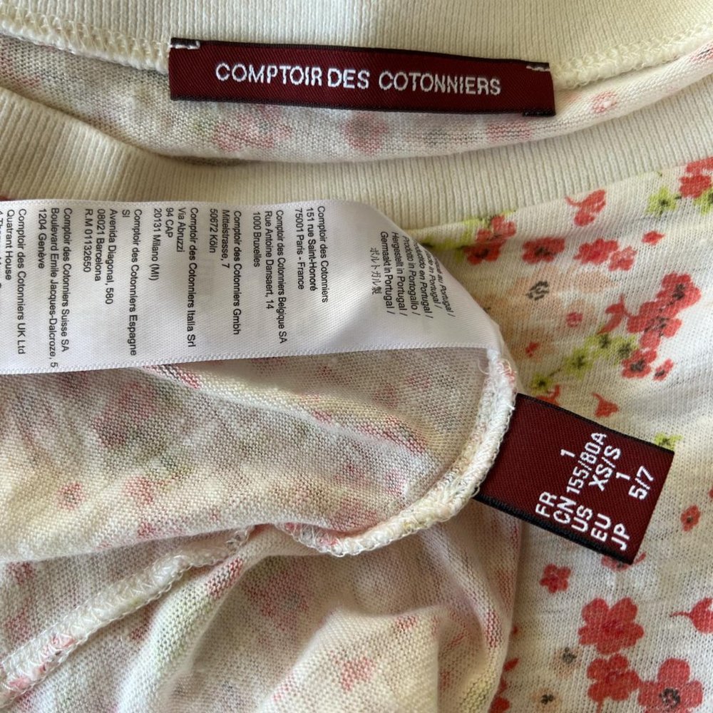 Comptoir Des Cotonniers Floral Print Linen Tee Shirt - Picture 4 of 4
